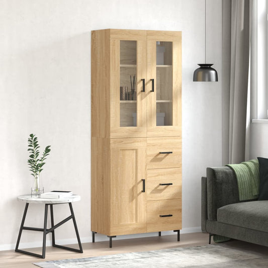 vidaXL Ντουλάπι Sonoma δρυς 69,5 x 34 x 180 εκ. από Επεξεργασμένο Ξύλο