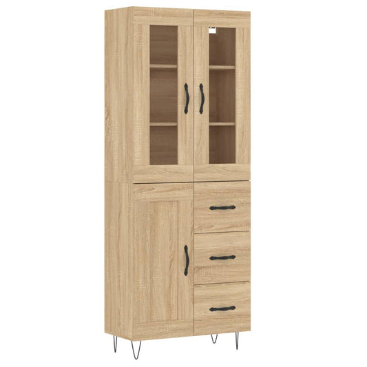 vidaXL Ντουλάπι Sonoma δρυς 69,5 x 34 x 180 εκ. από Επεξεργασμένο Ξύλο