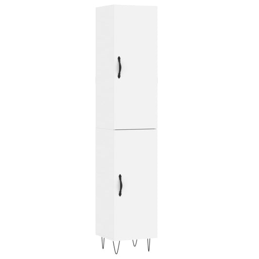 vidaXL Ντουλάπι Λευκό 34,5 x 34 x 180 εκ. από Επεξεργασμένο Ξύλο