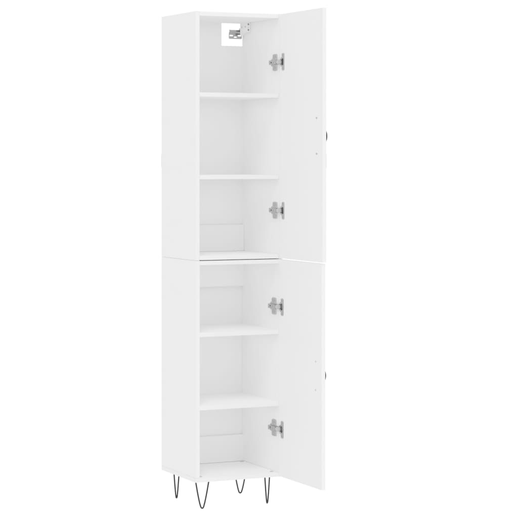 vidaXL Ντουλάπι Λευκό 34,5 x 34 x 180 εκ. από Επεξεργασμένο Ξύλο