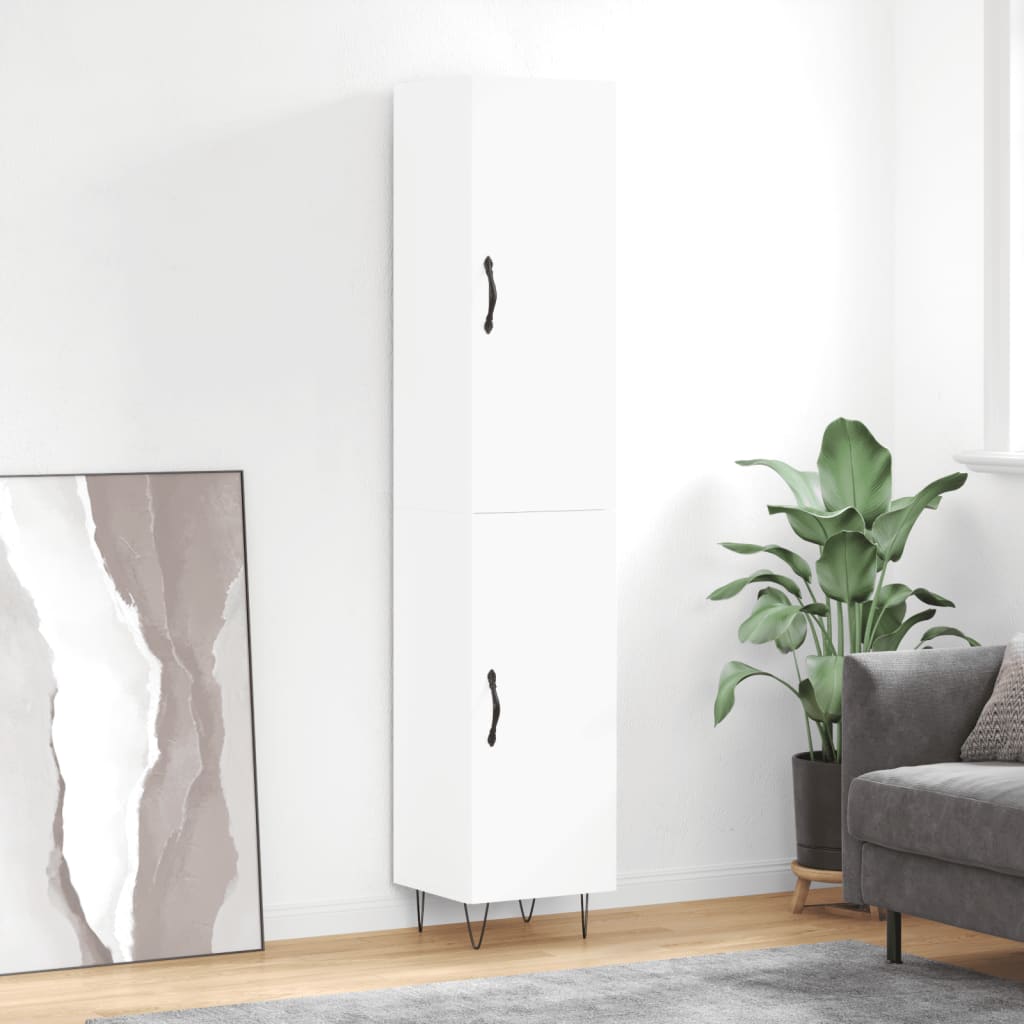 vidaXL Ντουλάπι Λευκό 34,5 x 34 x 180 εκ. από Επεξεργασμένο Ξύλο