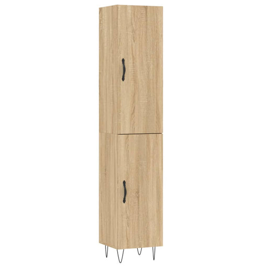 vidaXL Μπουφές Sonoma δρυς 34,5 x 34 x 180 εκ. από Επεξεργασμένο Ξύλο
