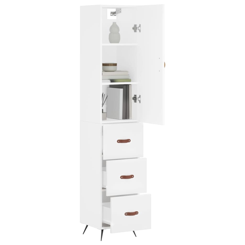vidaXL Ντουλάπι Λευκό 34,5 x 34 x 180 εκ. από Επεξεργασμένο Ξύλο