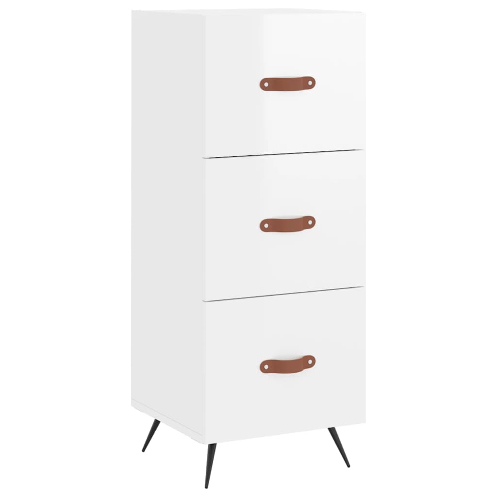 vidaXL Ντουλάπι Γυαλ. Λευκό 34,5 x 34 x 180 εκ. από Επεξεργασμένο Ξύλο