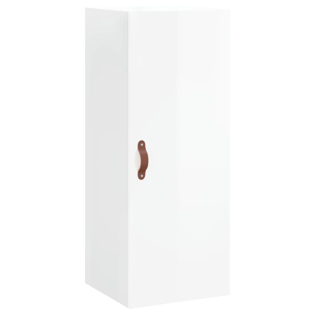 vidaXL Ντουλάπι Γυαλ. Λευκό 34,5 x 34 x 180 εκ. από Επεξεργασμένο Ξύλο