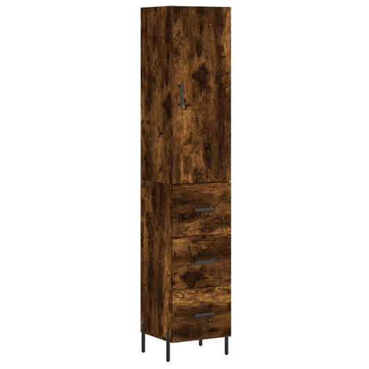 vidaXL Ντουλάπι Καπνιστή δρυς 34,5x34x180 εκ. από Επεξεργασμένο Ξύλο