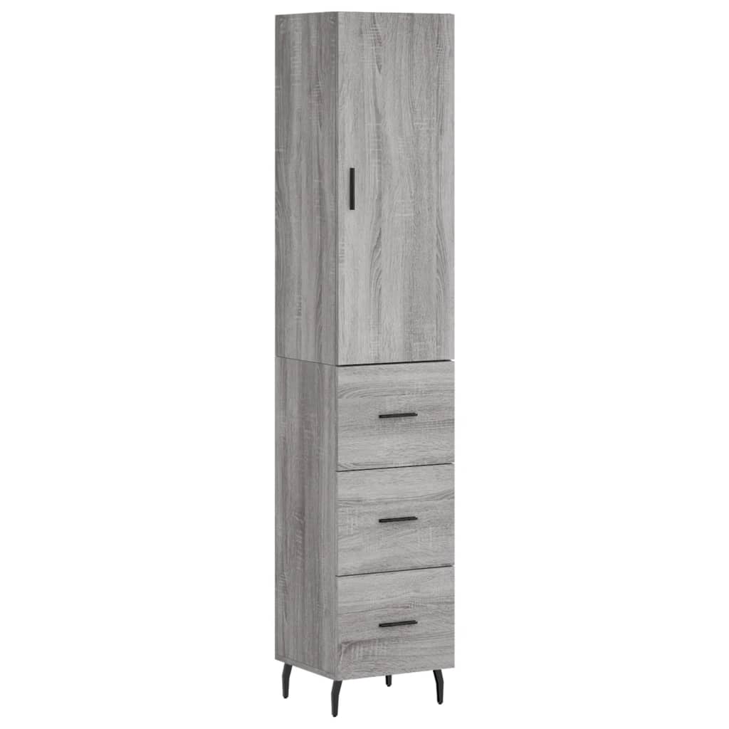 vidaXL Μπουφές Sonoma Γκρι 34,5 x 34 x 180 εκ. από Επεξεργασμένο Ξύλο