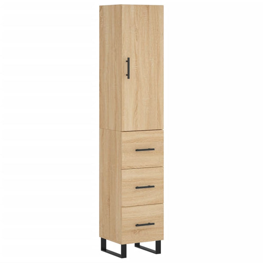 vidaXL Μπουφές Sonoma δρυς 34,5 x 34 x 180 εκ. από Επεξεργασμένο Ξύλο