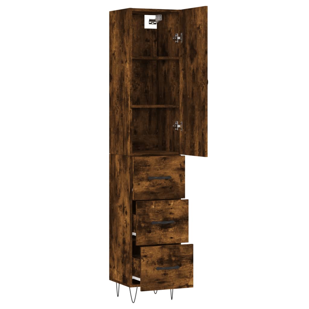 vidaXL Ντουλάπι Καπνιστή δρυς 34,5x34x180 εκ. από Επεξεργασμένο Ξύλο