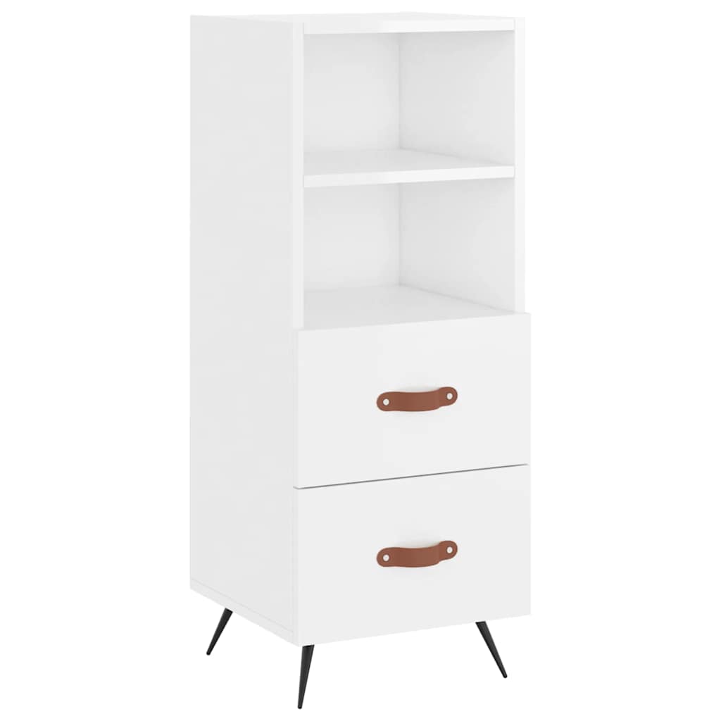 vidaXL Ντουλάπι Γυαλ. Λευκό 34,5 x 34 x 180 εκ. από Επεξεργασμένο Ξύλο