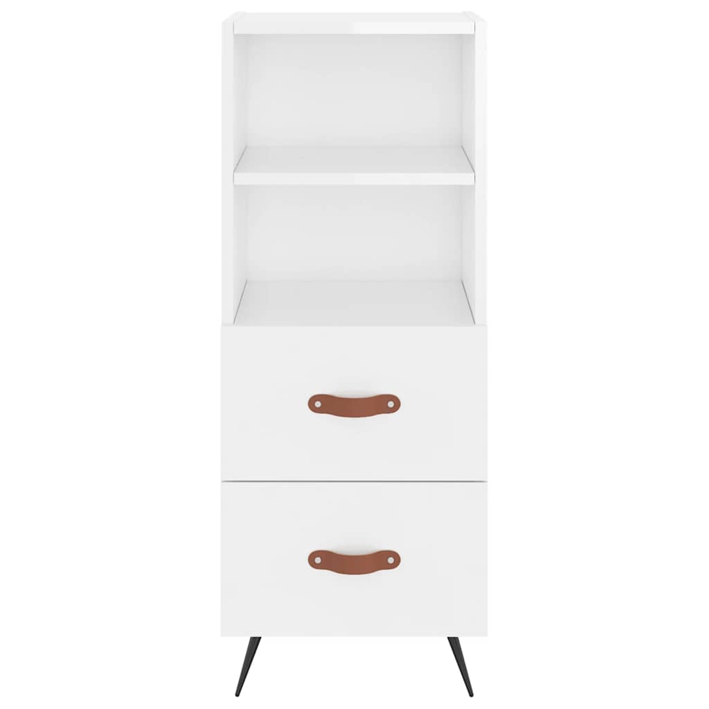 vidaXL Ντουλάπι Γυαλ. Λευκό 34,5 x 34 x 180 εκ. από Επεξεργασμένο Ξύλο