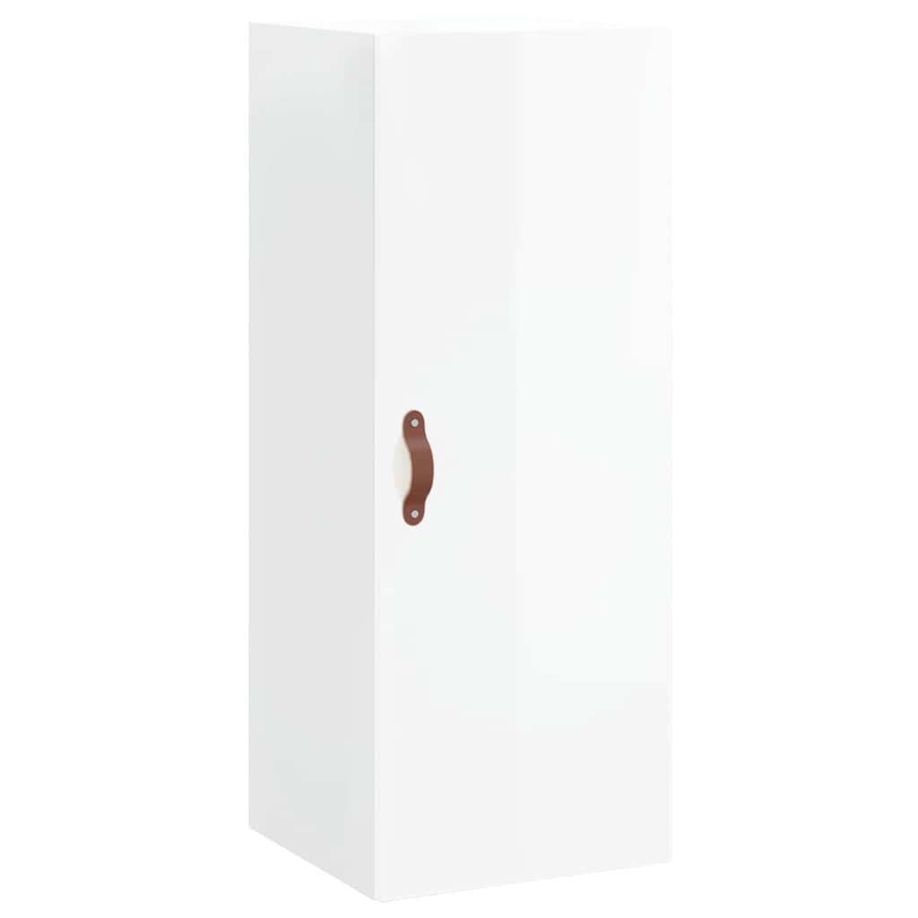 vidaXL Ντουλάπι Γυαλ. Λευκό 34,5 x 34 x 180 εκ. από Επεξεργασμένο Ξύλο