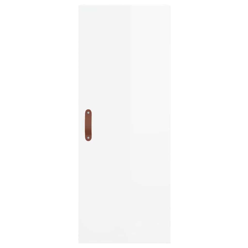 vidaXL Ντουλάπι Γυαλ. Λευκό 34,5 x 34 x 180 εκ. από Επεξεργασμένο Ξύλο