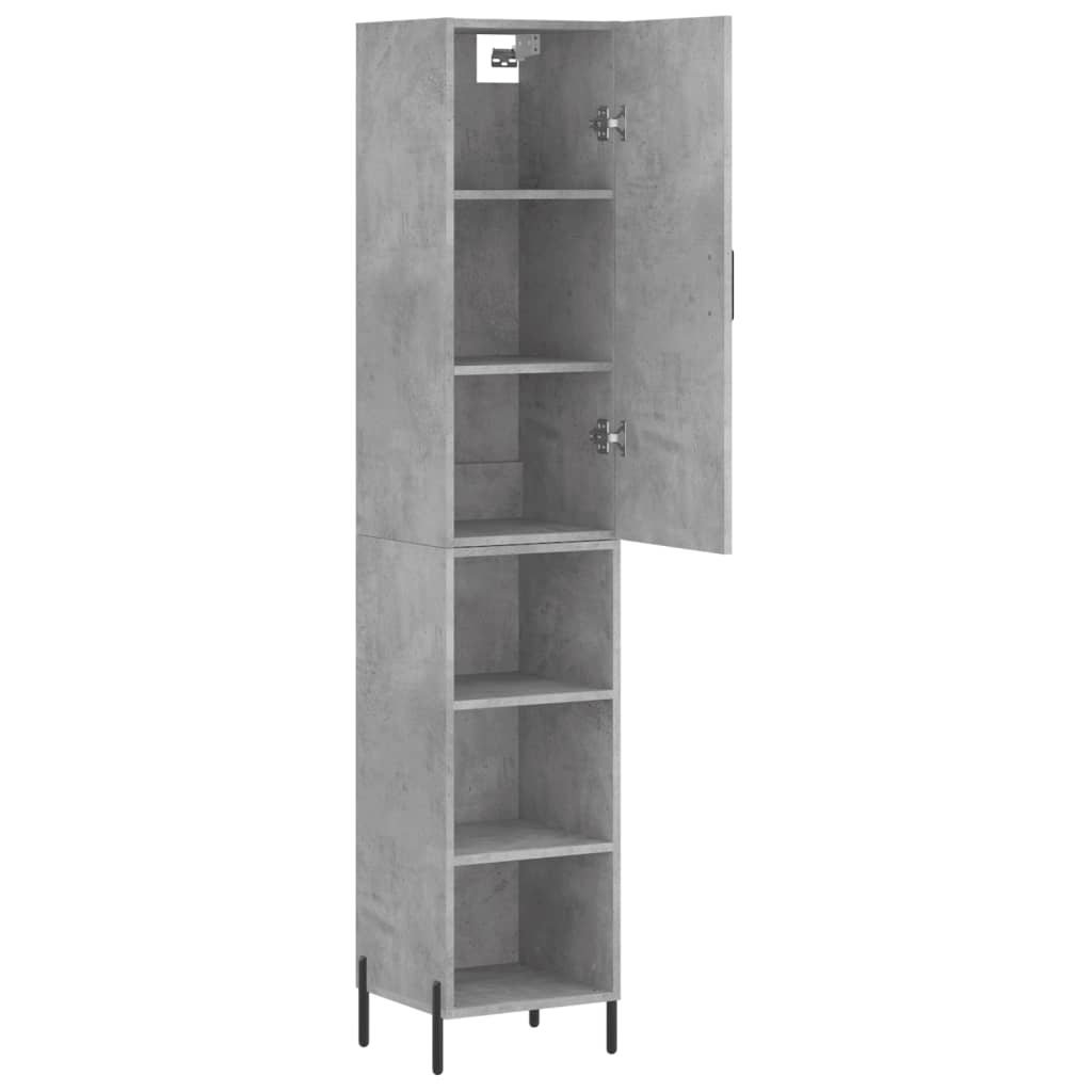 vidaXL Ντουλάπι Γκρι Σκυροδέματος 34,5x34x180 εκ. Επεξεργασμένο Ξύλο
