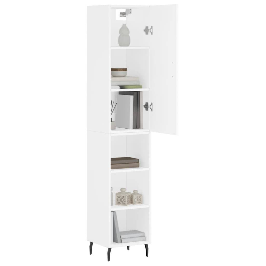 vidaXL Ντουλάπι Λευκό 34,5 x 34 x 180 εκ. από Επεξεργασμένο Ξύλο