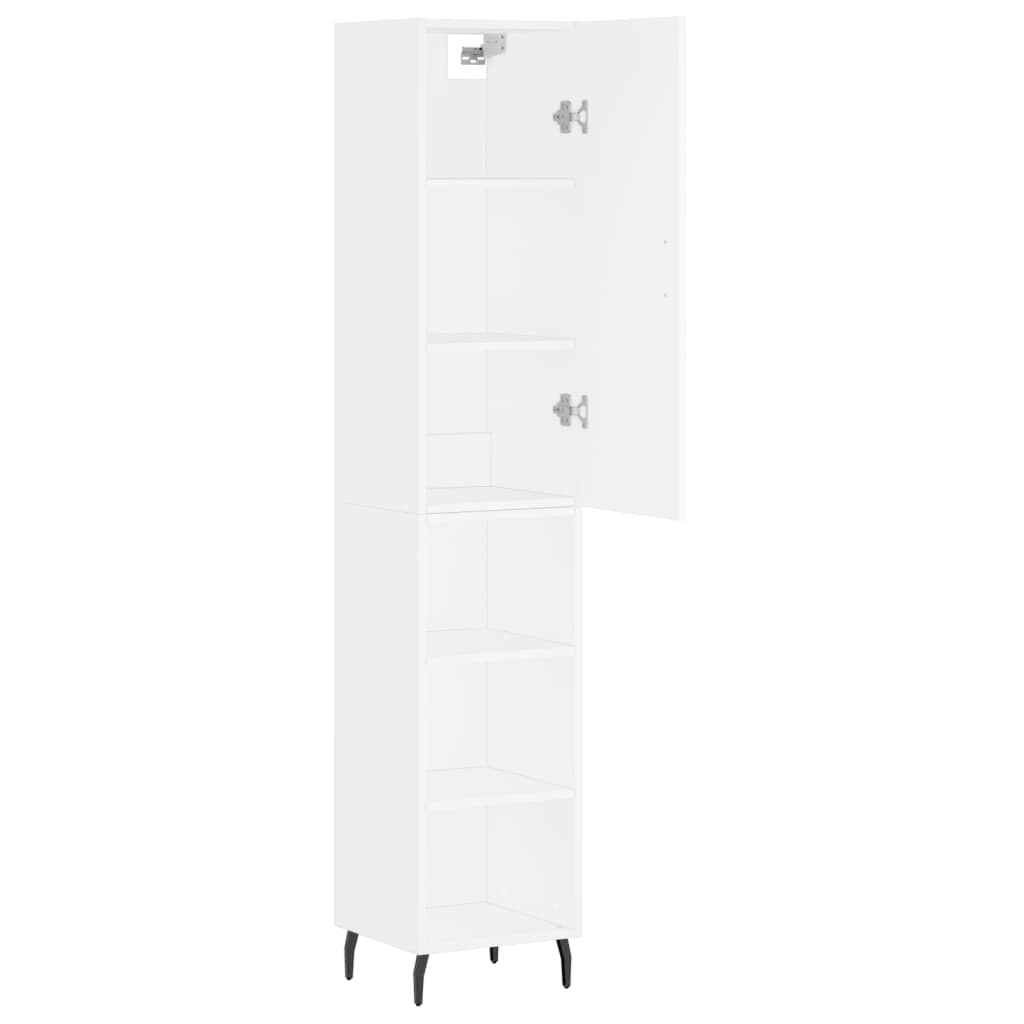 vidaXL Ντουλάπι Λευκό 34,5 x 34 x 180 εκ. από Επεξεργασμένο Ξύλο
