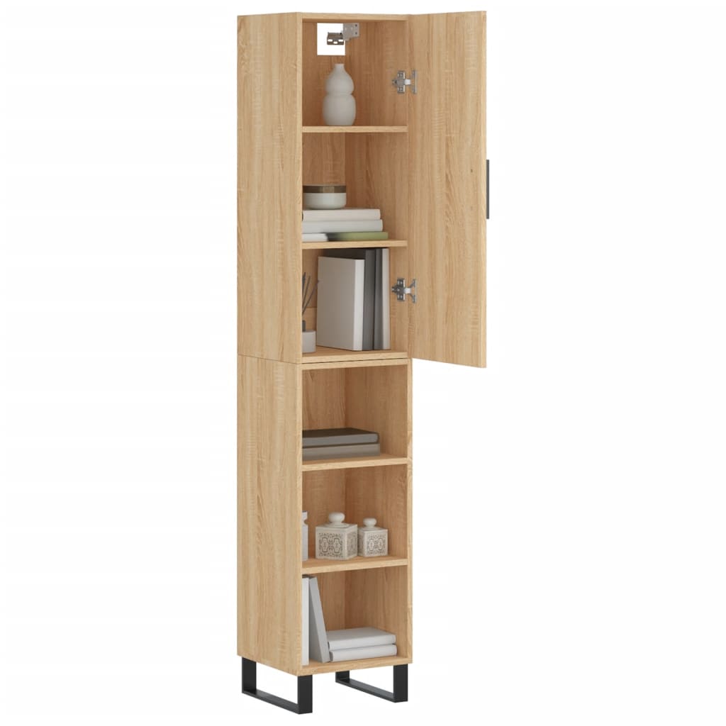 vidaXL Μπουφές Sonoma δρυς 34,5 x 34 x 180 εκ. από Επεξεργασμένο Ξύλο