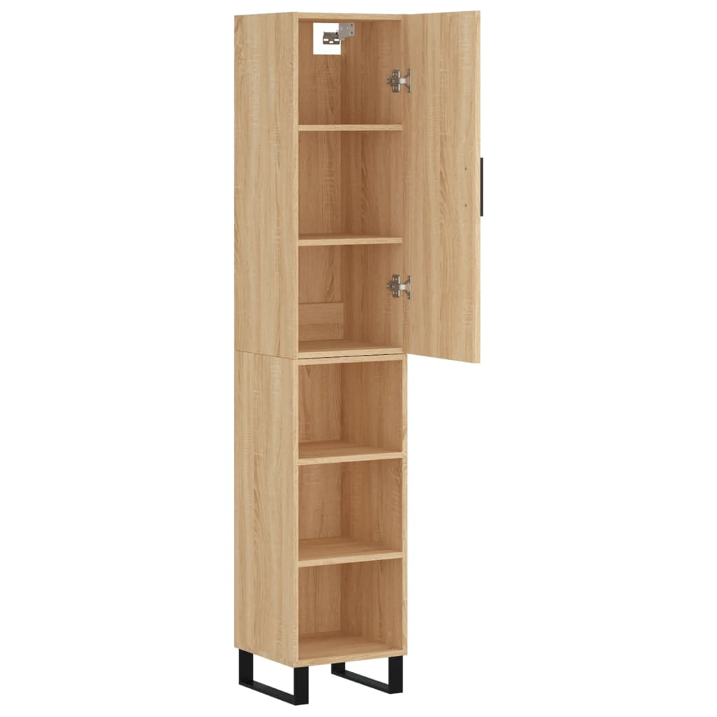 vidaXL Μπουφές Sonoma δρυς 34,5 x 34 x 180 εκ. από Επεξεργασμένο Ξύλο
