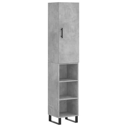 vidaXL Ντουλάπι Γκρι Σκυροδέματος 34,5x34x180 εκ. Επεξεργασμένο Ξύλο