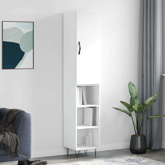vidaXL Ντουλάπι Λευκό 34,5 x 34 x 180 εκ. από Επεξεργασμένο Ξύλο