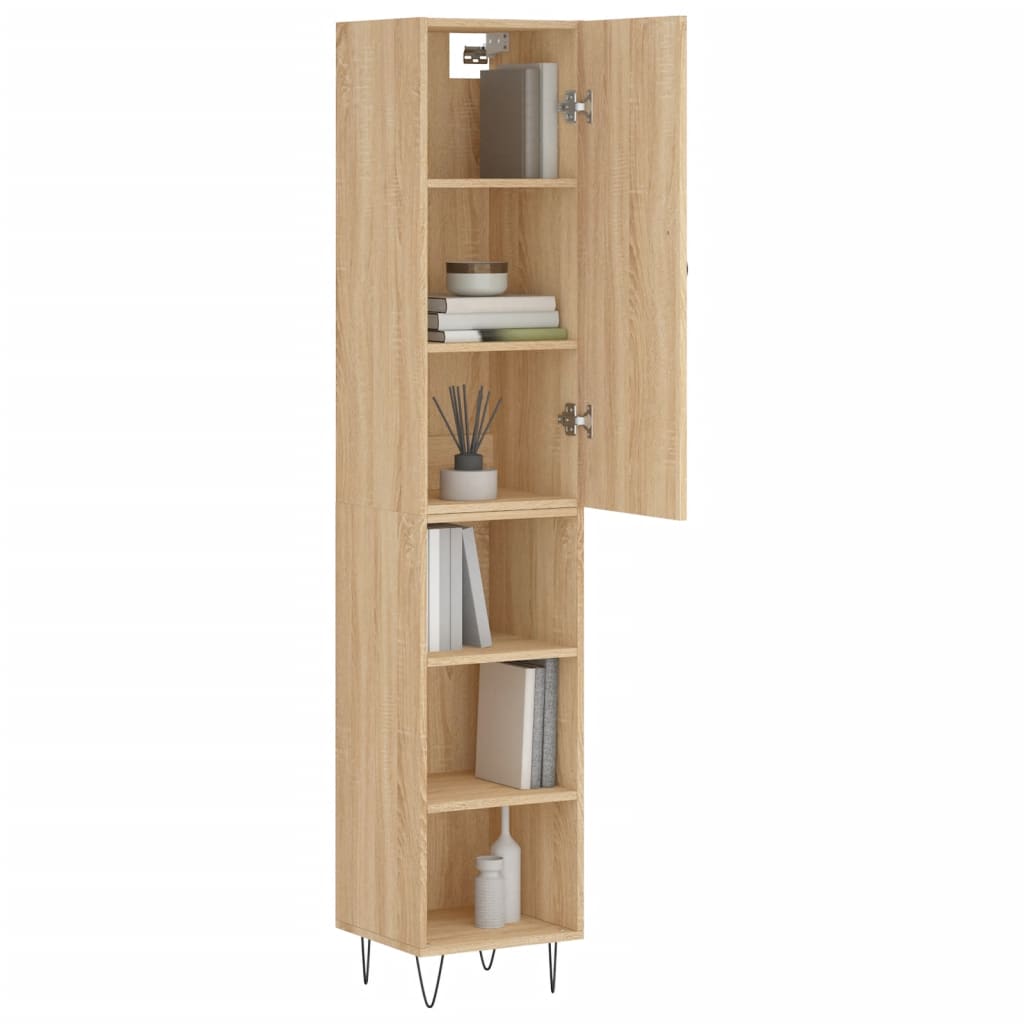 vidaXL Μπουφές Sonoma δρυς 34,5 x 34 x 180 εκ. από Επεξεργασμένο Ξύλο