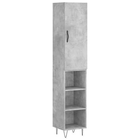 vidaXL Ντουλάπι Γκρι Σκυροδέματος 34,5x34x180 εκ. Επεξεργασμένο Ξύλο