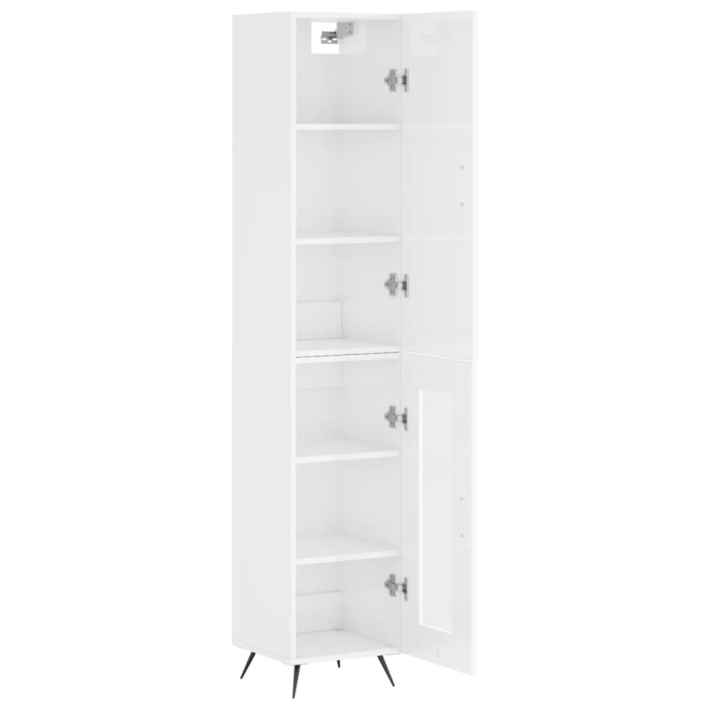 vidaXL Ντουλάπι Γυαλ. Λευκό 34,5 x 34 x 180 εκ. από Επεξεργασμένο Ξύλο
