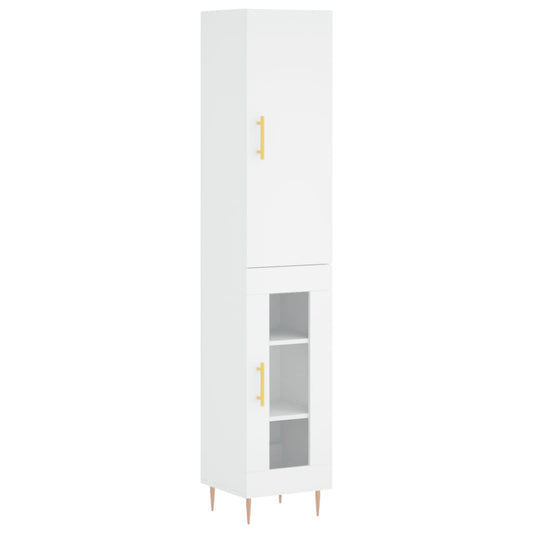 vidaXL Ντουλάπι Λευκό 34,5 x 34 x 180 εκ. από Επεξεργασμένο Ξύλο