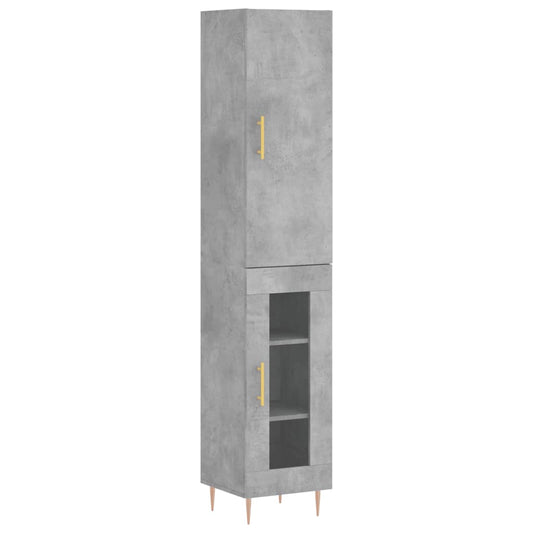 vidaXL Ντουλάπι Γκρι Σκυροδέματος 34,5x34x180 εκ. Επεξεργασμένο Ξύλο