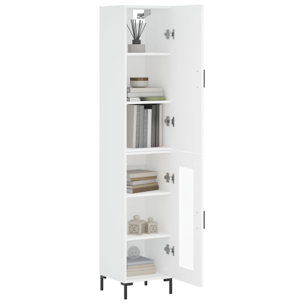 vidaXL Ντουλάπι Λευκό 34,5 x 34 x 180 εκ. από Επεξεργασμένο Ξύλο