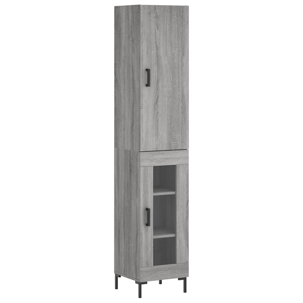 vidaXL Μπουφές Sonoma Γκρι 34,5 x 34 x 180 εκ. από Επεξεργασμένο Ξύλο