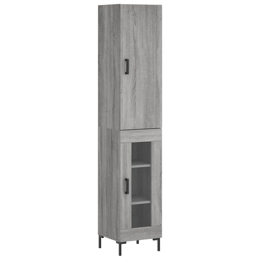 vidaXL Μπουφές Sonoma Γκρι 34,5 x 34 x 180 εκ. από Επεξεργασμένο Ξύλο