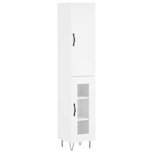 vidaXL Ντουλάπι Λευκό 34,5 x 34 x 180 εκ. από Επεξεργασμένο Ξύλο