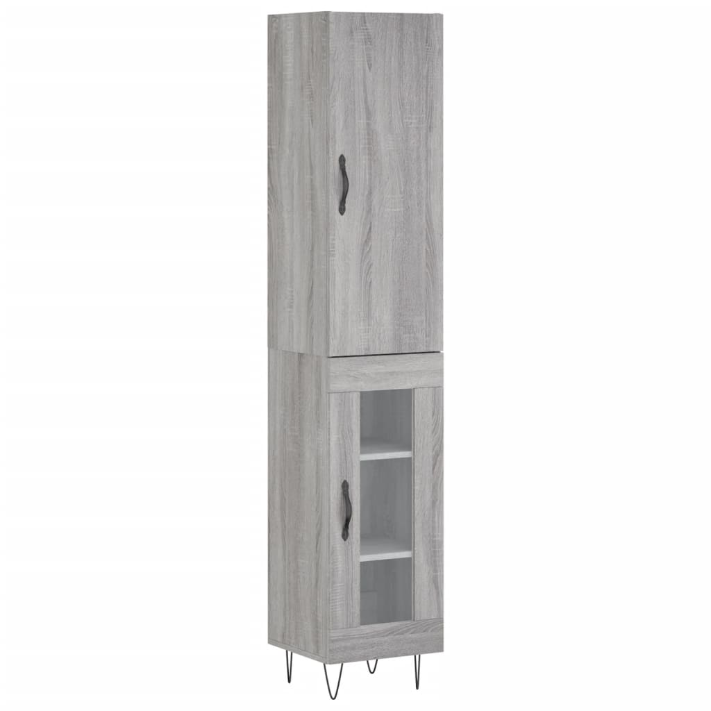 vidaXL Μπουφές Sonoma Γκρι 34,5 x 34 x 180 εκ. από Επεξεργασμένο Ξύλο