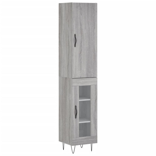 vidaXL Μπουφές Sonoma Γκρι 34,5 x 34 x 180 εκ. από Επεξεργασμένο Ξύλο