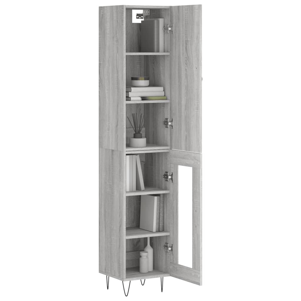 vidaXL Μπουφές Sonoma Γκρι 34,5 x 34 x 180 εκ. από Επεξεργασμένο Ξύλο