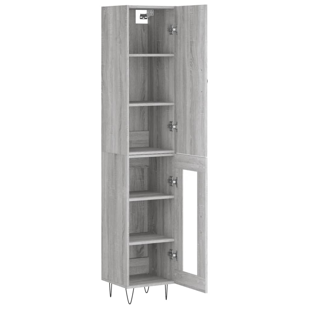 vidaXL Μπουφές Sonoma Γκρι 34,5 x 34 x 180 εκ. από Επεξεργασμένο Ξύλο