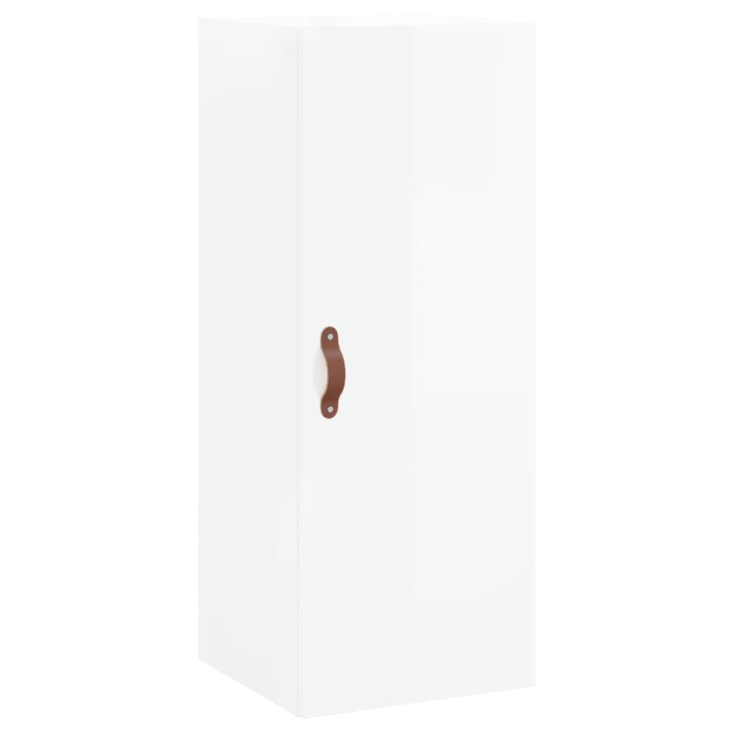 vidaXL Ντουλάπι Γυαλ. Λευκό 34,5 x 34 x 180 εκ. από Επεξεργασμένο Ξύλο