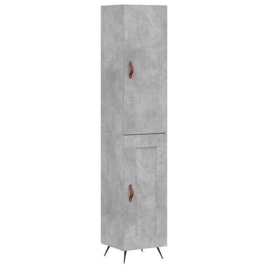vidaXL Ντουλάπι Γκρι Σκυροδέματος 34,5x34x180 εκ. Επεξεργασμένο Ξύλο