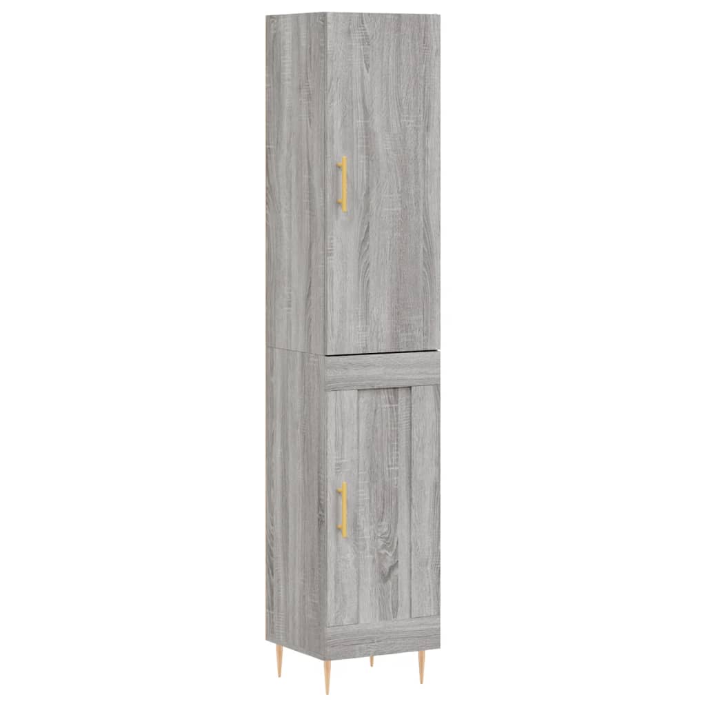 vidaXL Μπουφές Sonoma Γκρι 34,5 x 34 x 180 εκ. από Επεξεργασμένο Ξύλο