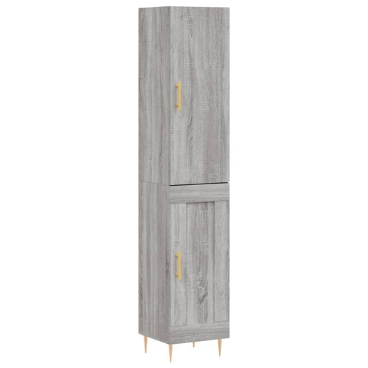 vidaXL Μπουφές Sonoma Γκρι 34,5 x 34 x 180 εκ. από Επεξεργασμένο Ξύλο