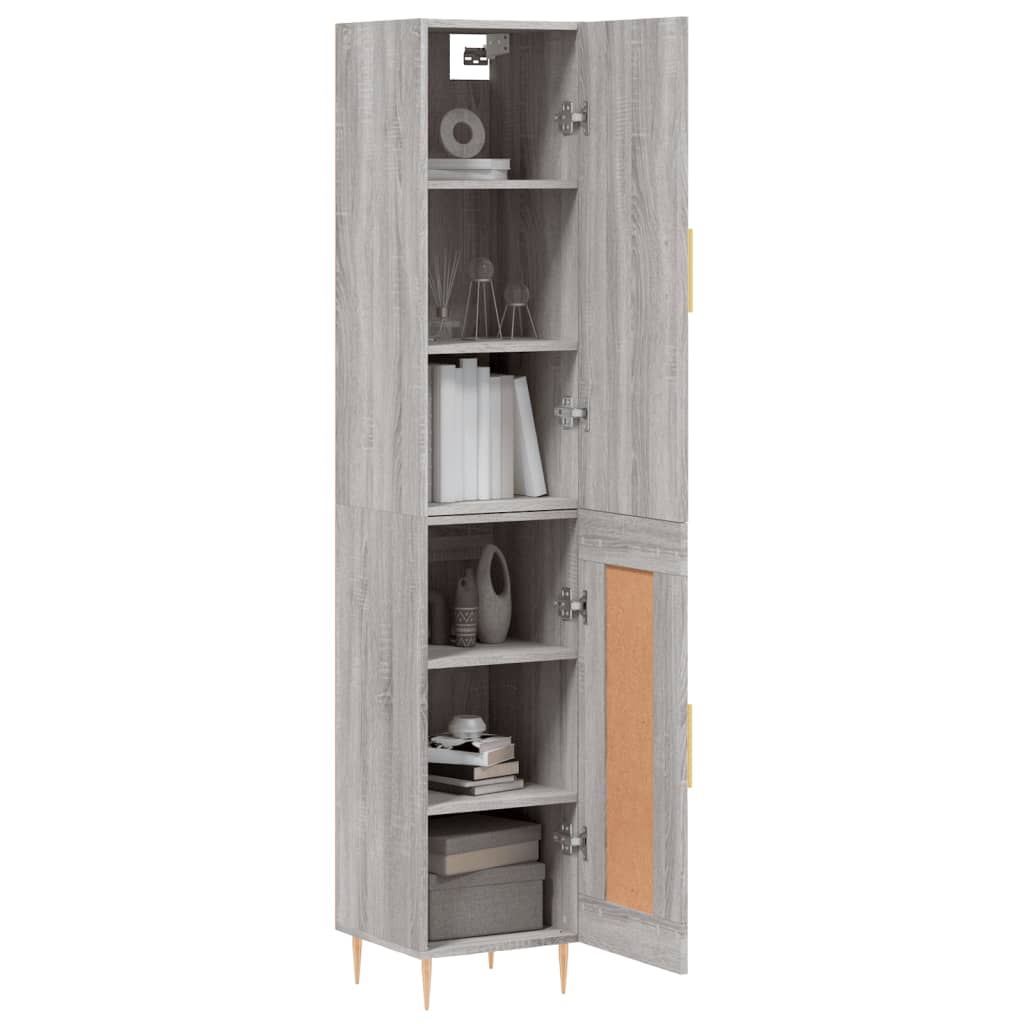 vidaXL Μπουφές Sonoma Γκρι 34,5 x 34 x 180 εκ. από Επεξεργασμένο Ξύλο