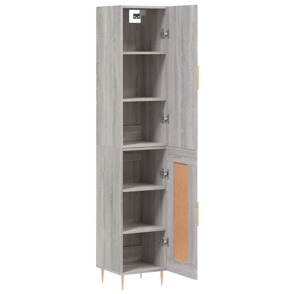 vidaXL Μπουφές Sonoma Γκρι 34,5 x 34 x 180 εκ. από Επεξεργασμένο Ξύλο