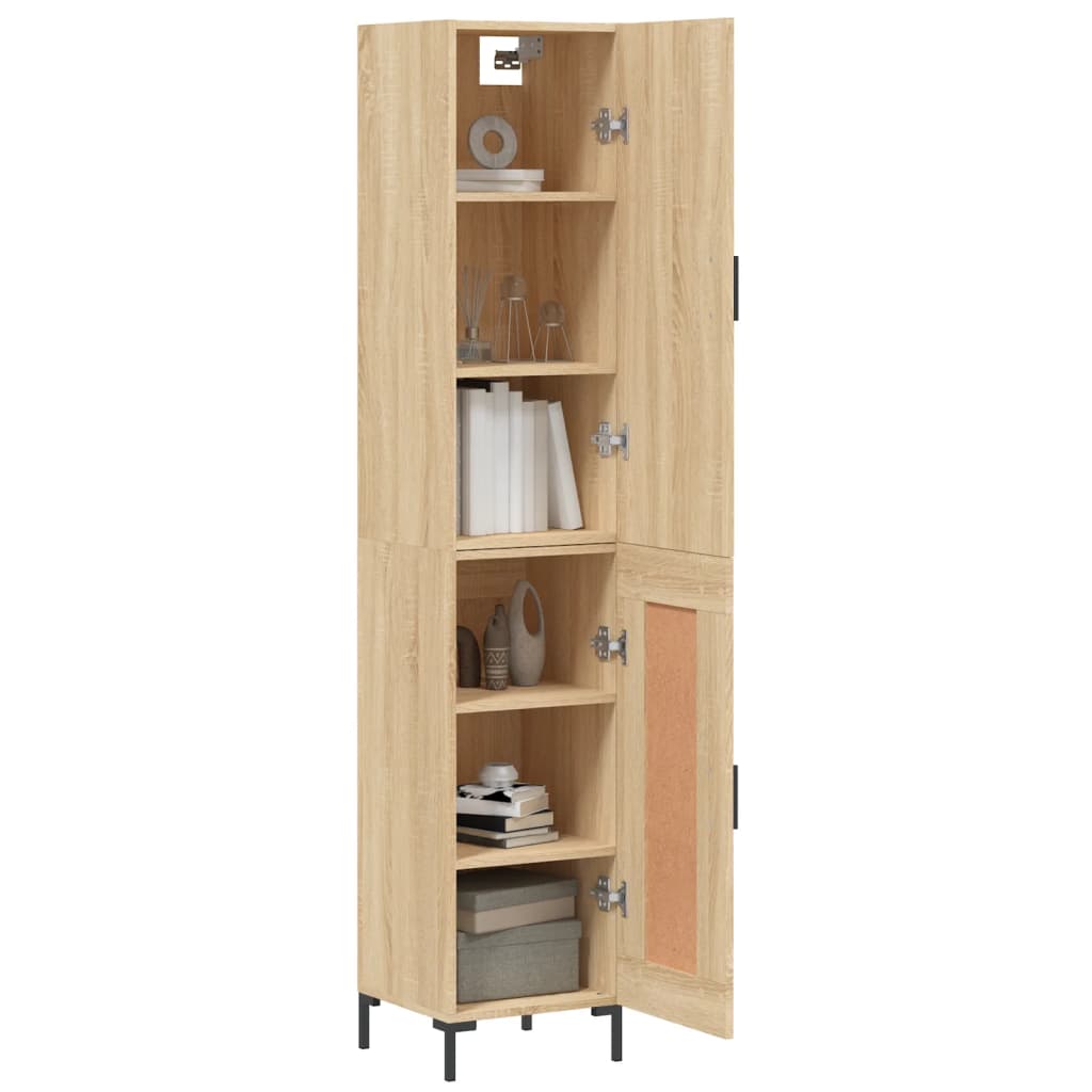 vidaXL Μπουφές Sonoma δρυς 34,5 x 34 x 180 εκ. από Επεξεργασμένο Ξύλο