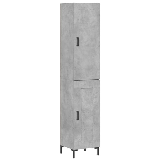 vidaXL Ντουλάπι Γκρι Σκυροδέματος 34,5x34x180 εκ. Επεξεργασμένο Ξύλο