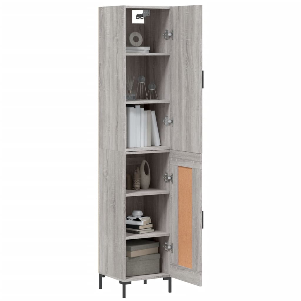 vidaXL Μπουφές Sonoma Γκρι 34,5 x 34 x 180 εκ. από Επεξεργασμένο Ξύλο