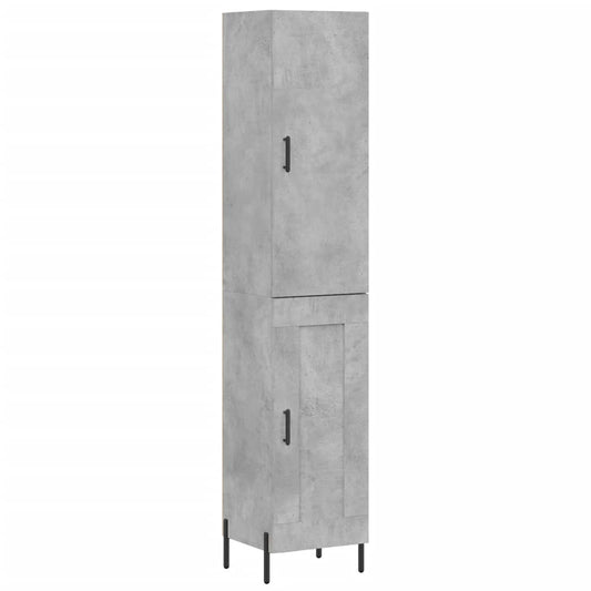 vidaXL Ντουλάπι Γκρι Σκυροδέματος 34,5x34x180 εκ. Επεξεργασμένο Ξύλο