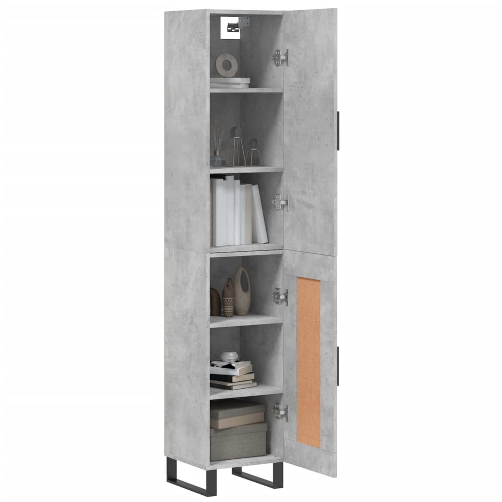 vidaXL Ντουλάπι Γκρι Σκυροδέματος 34,5x34x180 εκ. Επεξεργασμένο Ξύλο