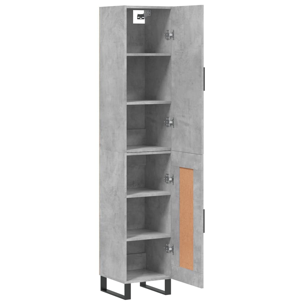 vidaXL Ντουλάπι Γκρι Σκυροδέματος 34,5x34x180 εκ. Επεξεργασμένο Ξύλο