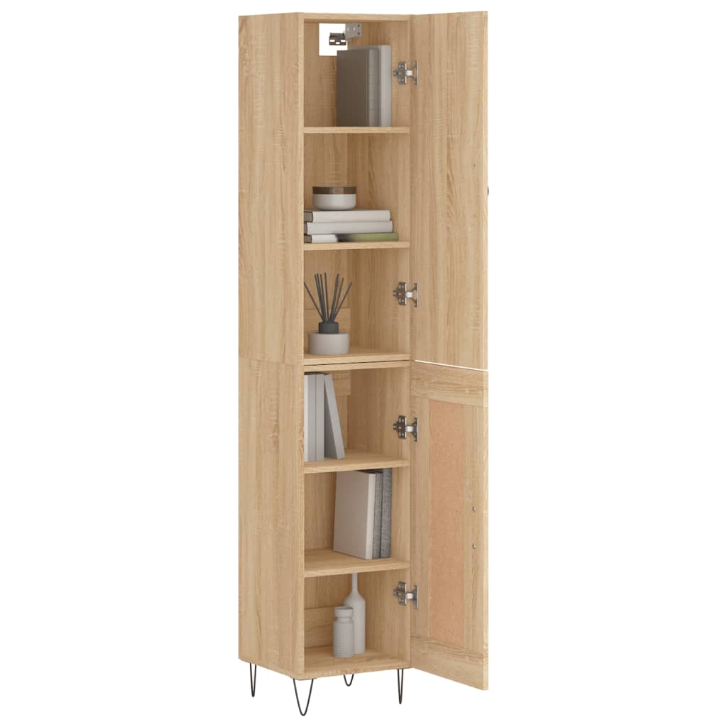 vidaXL Μπουφές Sonoma δρυς 34,5 x 34 x 180 εκ. από Επεξεργασμένο Ξύλο